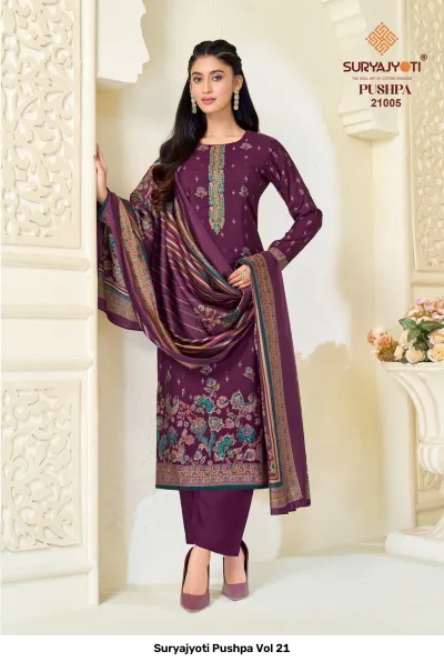 Suryajyoti Pushpa Vol 21 — Unstitched Dress Materials, Suryajyoti wholesale from Surat — view 6