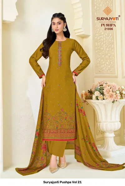 Suryajyoti Pushpa Vol 21 — Unstitched Dress Materials, Suryajyoti wholesale from Surat — view 7