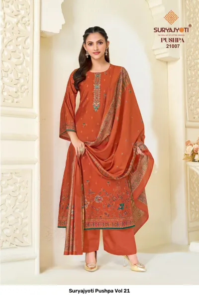 Suryajyoti Pushpa Vol 21 — Unstitched Dress Materials, Suryajyoti wholesale from Surat — view 8