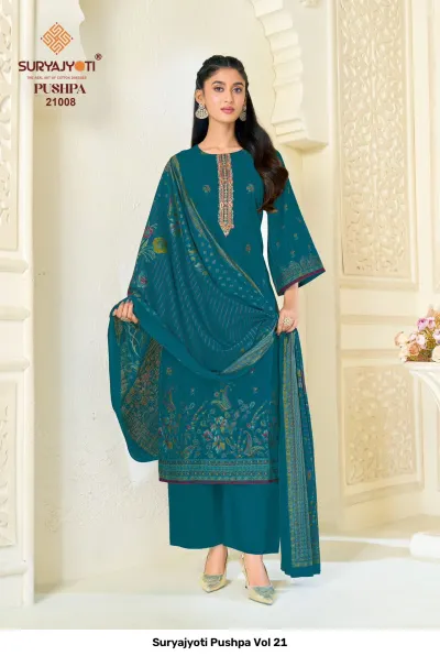 Suryajyoti Pushpa Vol 21 — Unstitched Dress Materials, Suryajyoti wholesale from Surat — view 9