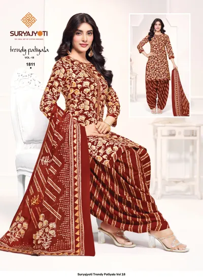 Suryajyoti Trendy Patiyala Vol 18 — Unstitched Dress Materials, Suryajyoti wholesale from Surat — view 11