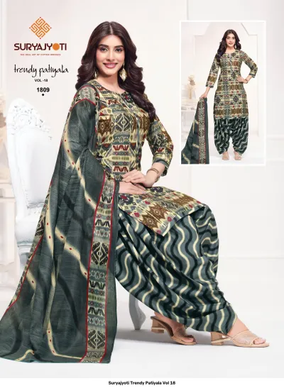 Suryajyoti Trendy Patiyala Vol 18 — Unstitched Dress Materials, Suryajyoti wholesale from Surat — view 13