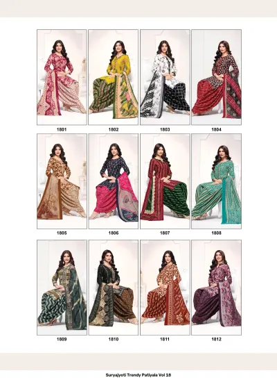 Suryajyoti Trendy Patiyala Vol 18 — Unstitched Dress Materials, Suryajyoti wholesale from Surat — view 22