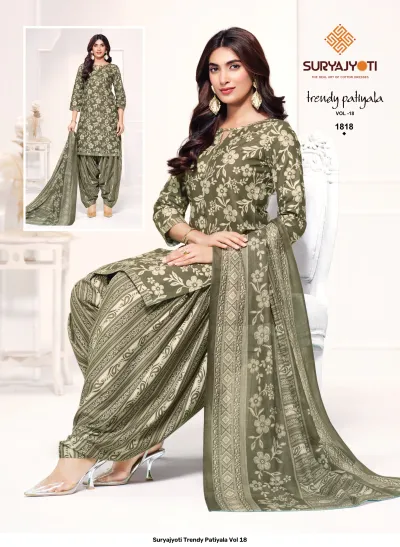 Suryajyoti Trendy Patiyala Vol 18 — Unstitched Dress Materials, Suryajyoti wholesale from Surat — view 4