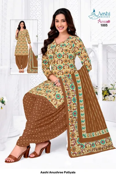 Aashi Anushree Patiyala black and white floral printed salwar suit with patterned dupatta border.