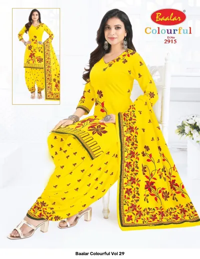 Baalar Colourful Vol 29 design 10 of 51 — Pure Cotton Karachi Cotton Dress Material with print by Baalar, wholesale Surat