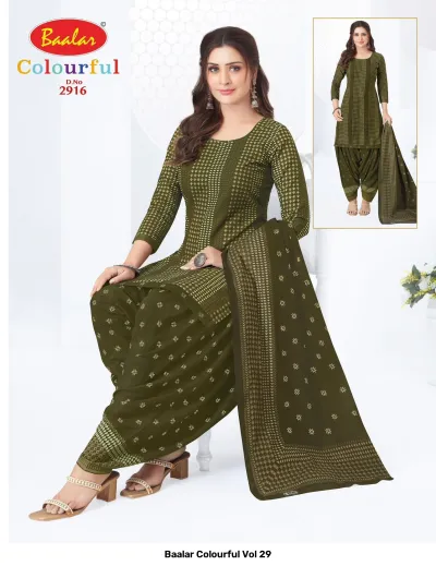Baalar Colourful Vol 29 design 11 of 51 — Pure Cotton Karachi Cotton Dress Material with print by Baalar, wholesale Surat