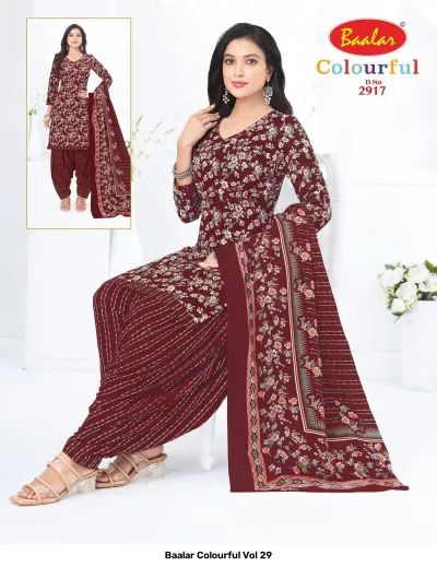 Baalar Colourful Vol 29 design 12 of 51 — Pure Cotton Karachi Cotton Dress Material with print by Baalar, wholesale Surat