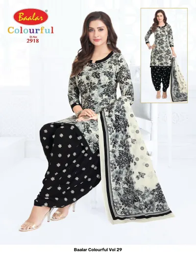 Baalar Colourful Vol 29 design 13 of 51 — Pure Cotton Karachi Cotton Dress Material with print by Baalar, wholesale Surat