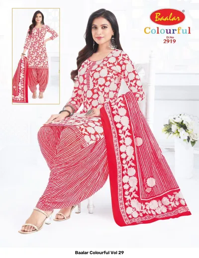 Baalar Colourful Vol 29 design 14 of 51 — Pure Cotton Karachi Cotton Dress Material with print by Baalar, wholesale Surat
