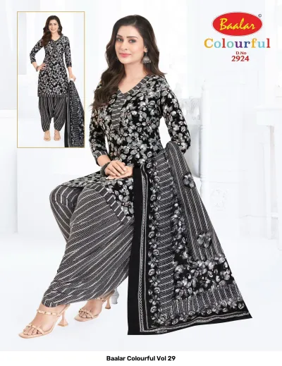 Baalar Colourful Vol 29 design 19 of 51 — Pure Cotton Karachi Cotton Dress Material with print by Baalar, wholesale Surat