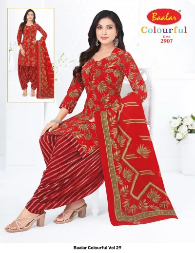 Baalar Colourful Vol 29 design 2 of 51 — Pure Cotton Karachi Cotton Dress Material with print by Baalar, wholesale Surat
