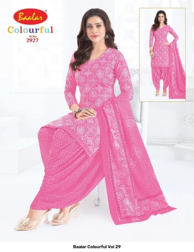 Baalar Colourful Vol 29 design 22 of 51 — Pure Cotton Karachi Cotton Dress Material with print by Baalar, wholesale Surat