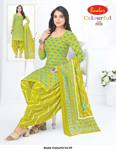Baalar Colourful Vol 29 design 23 of 51 — Pure Cotton Karachi Cotton Dress Material with print by Baalar, wholesale Surat