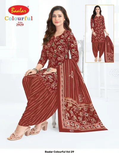 Baalar Colourful Vol 29 design 24 of 51 — Pure Cotton Karachi Cotton Dress Material with print by Baalar, wholesale Surat