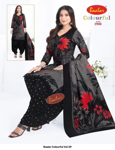 Baalar Colourful Vol 29 design 3 of 51 — Pure Cotton Karachi Cotton Dress Material with print by Baalar, wholesale Surat