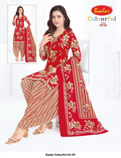 Baalar Colourful Vol 29 design 30 of 51 — Pure Cotton Karachi Cotton Dress Material with print by Baalar, wholesale Surat