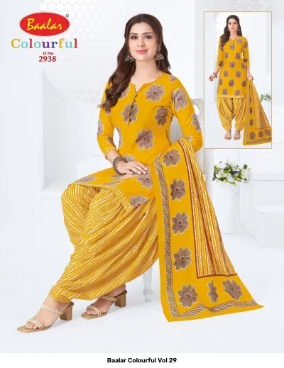 Baalar Colourful Vol 29 design 31 of 51 — Pure Cotton Karachi Cotton Dress Material with print by Baalar, wholesale Surat