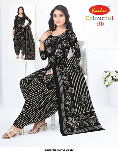 Baalar Colourful Vol 29 design 32 of 51 — Pure Cotton Karachi Cotton Dress Material with print by Baalar, wholesale Surat