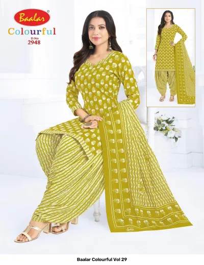 Baalar Colourful Vol 29 design 41 of 51 — Pure Cotton Karachi Cotton Dress Material with print by Baalar, wholesale Surat