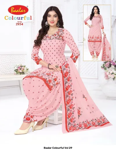Baalar Colourful Vol 29 design 47 of 51 — Pure Cotton Karachi Cotton Dress Material with print by Baalar, wholesale Surat