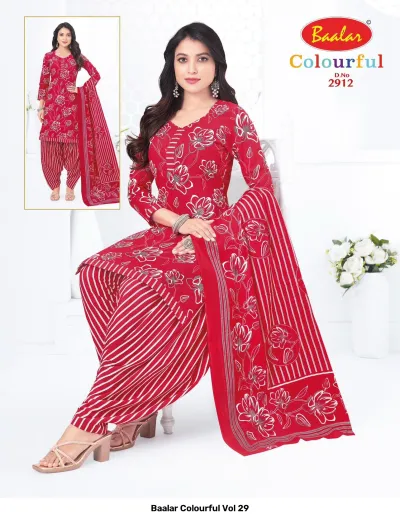 Baalar Colourful Vol 29 design 7 of 51 — Pure Cotton Karachi Cotton Dress Material with print by Baalar, wholesale Surat