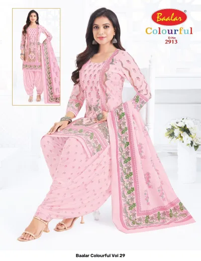 Baalar Colourful Vol 29 design 8 of 51 — Pure Cotton Karachi Cotton Dress Material with print by Baalar, wholesale Surat