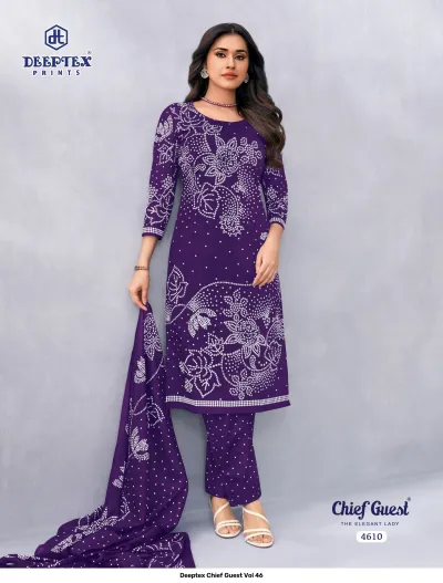Deeptex Chief Guest Vol 46 design 11 of 18 — Heavy Cotton Unstitched Dress Materials with print by Deeptex Prints, wholesale Surat