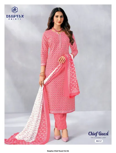 Deeptex Chief Guest Vol 46 design 13 of 18 — Heavy Cotton Unstitched Dress Materials with print by Deeptex Prints, wholesale Surat