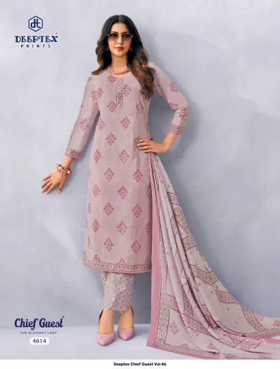 Deeptex Chief Guest Vol 46 design 15 of 18 — Heavy Cotton Unstitched Dress Materials with print by Deeptex Prints, wholesale Surat
