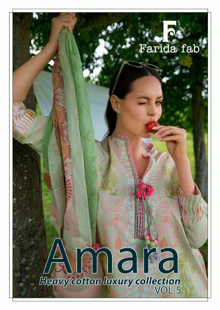 Farida Amara Vol 5 - Readymade Dress: Model wearing a light green printed cotton kurti with tassel embellishments and a matching dupatta.
