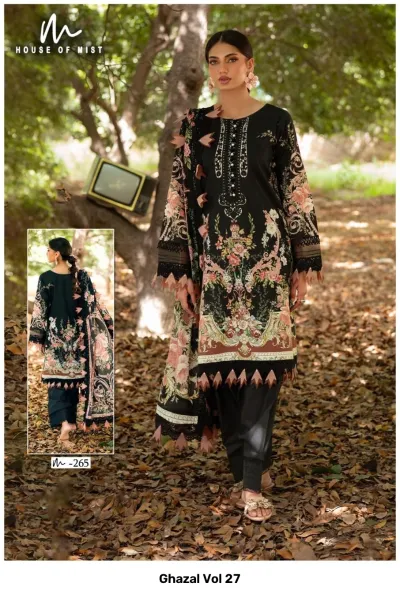 Ghazal Vol 27 design 4 of 8 — Pure Cotton Unstitched Dress Materials with print by Ghazal, wholesale Surat