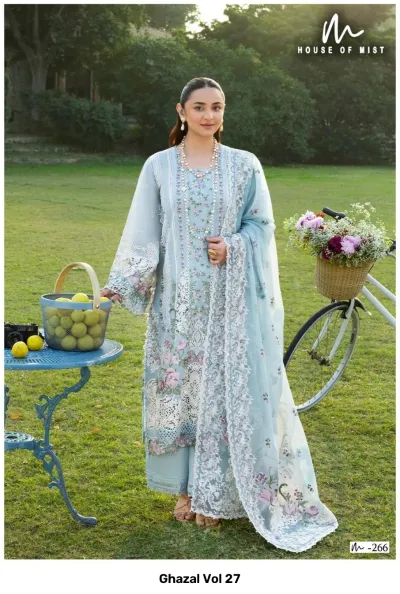 Ghazal Vol 27 design 5 of 8 — Pure Cotton Unstitched Dress Materials with print by Ghazal, wholesale Surat