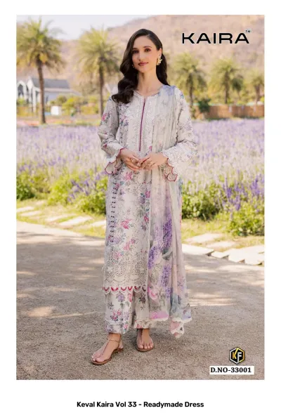 Keval Kaira Vol 33 - Readymade Dress design 2 of 8 — Heavy Cotton Pakistani Readymade Suits with print by Keval Fab, wholesale Surat