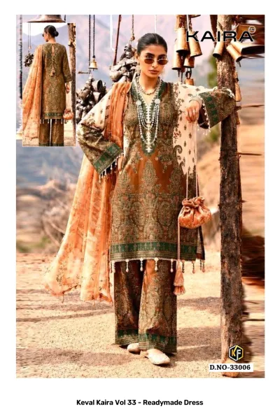 Keval Kaira Vol 33 - Readymade Dress design 7 of 8 — Heavy Cotton Pakistani Readymade Suits with print by Keval Fab, wholesale Surat