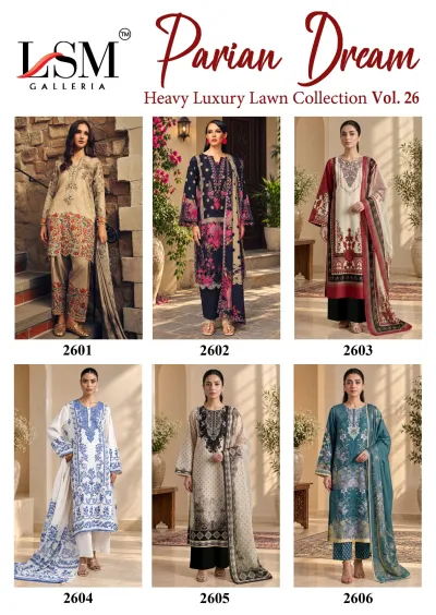 LSM Parian Dream Vol 26 - Readymade Dress design 8 of 8 — Pure Lawn Pakistani Readymade Suits with print by LSM, wholesale Surat
