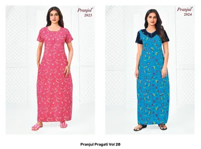Pranjul Pragati Vol 20, maroon printed kurti with short sleeves.