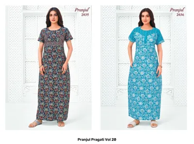 Pranjul Pragati Vol 20, red printed kurti with short sleeves.