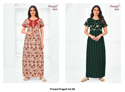 Pranjul Pragati Vol 20, pink floral printed kurti.