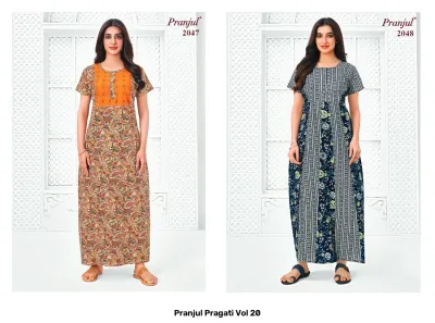 Pranjul Pragati Vol 20, blue floral printed kurti.