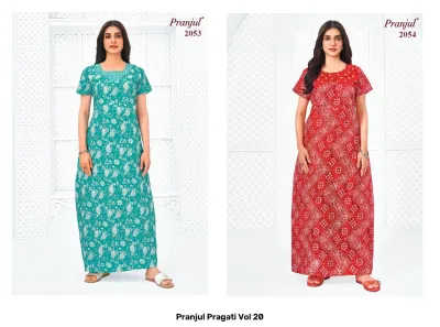 Pranjul Pragati Vol 20, pink floral printed kurti.