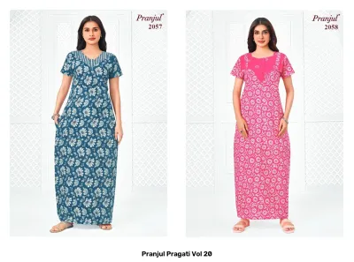 Pranjul Pragati Vol 20, light green floral printed kurti.