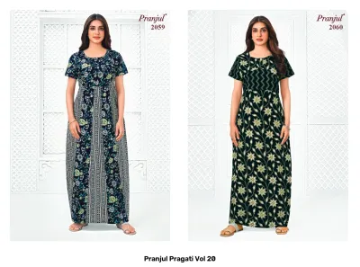 Pranjul Pragati Vol 20, dark blue printed kurti.