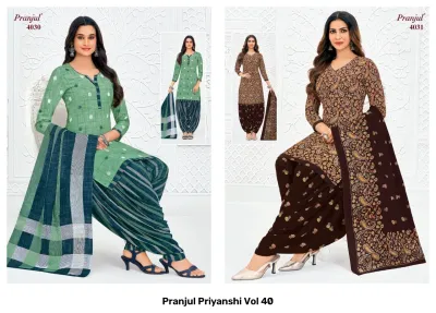 Pranjul Priyanshi Vol 40, black and white monochrome printed kurti and salwar suit.