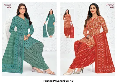 Pranjul Priyanshi Vol 40, black and multi-color floral printed kurti and salwar suit.
