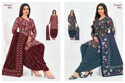 Pranjul Priyanshi Vol 40, blue and white floral printed kurti and salwar suit.