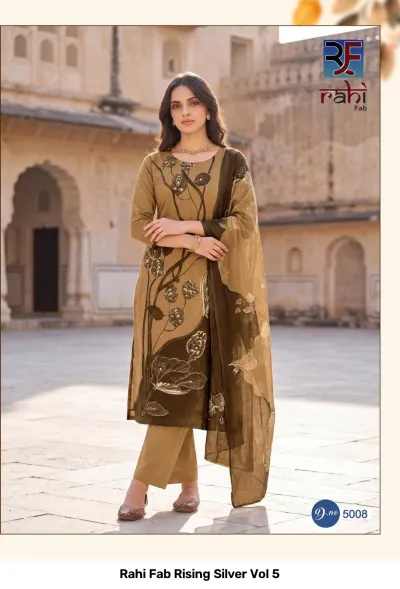 Rahi Fab Rising Silver Vol 5 design 9 of 11 — Pure Cotton Unstitched Dress Materials with print, handwork by Rahi Fab, wholesale Surat
