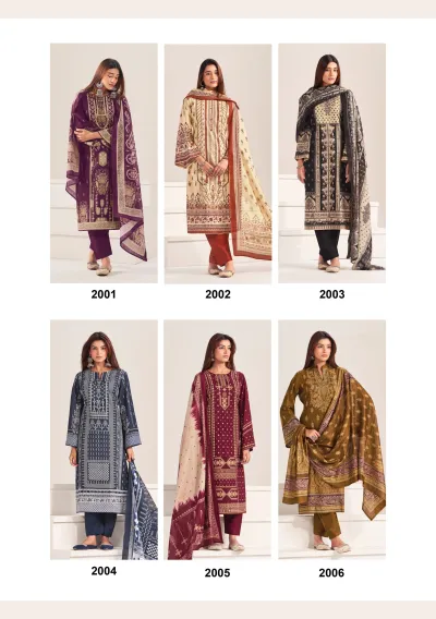 Suryajyoti Kashmiri Cotton Vol 2 catalog collage displaying six different printed salwar suit outfit variations.