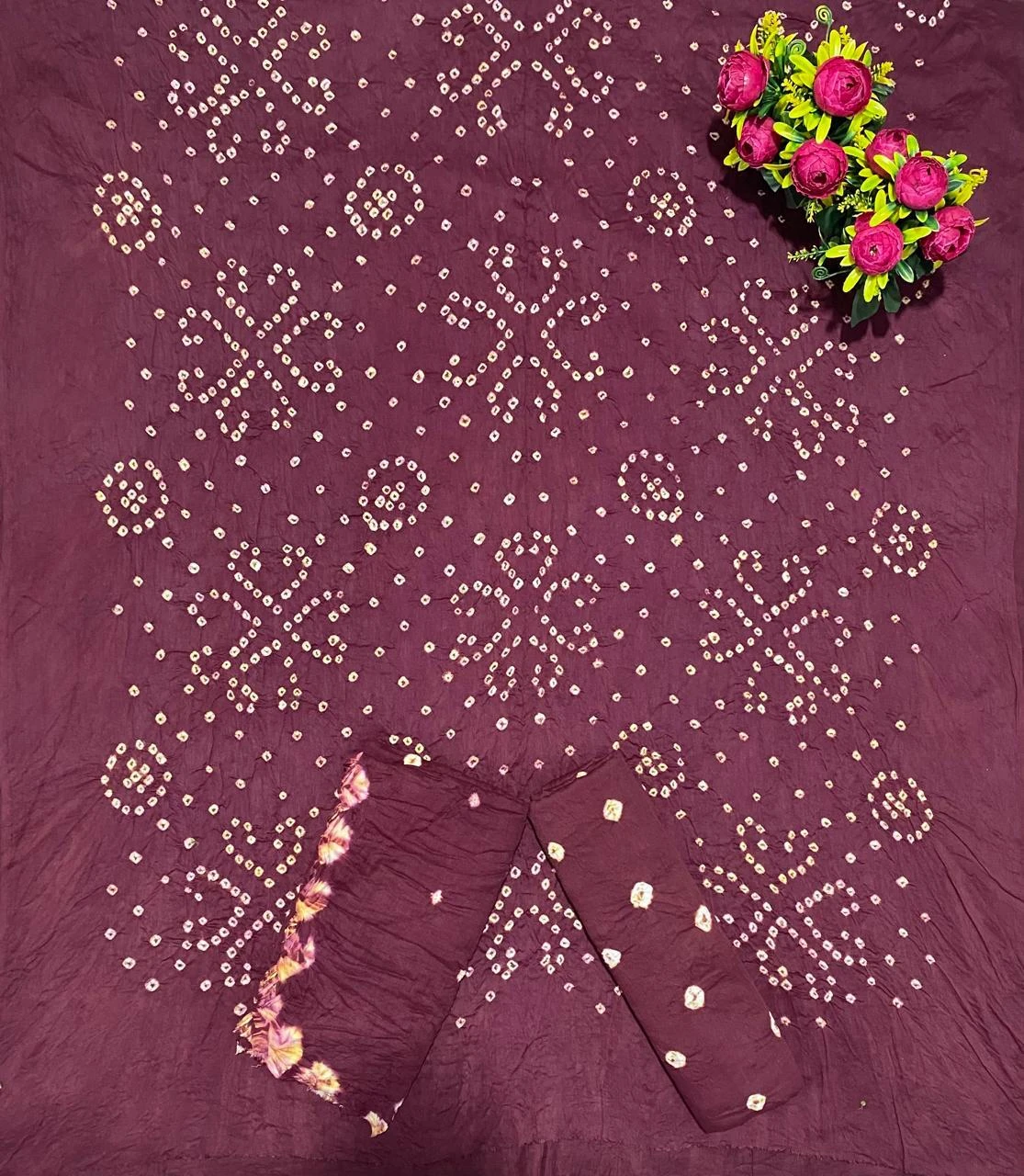Satin Bandhej With Kanjari 4