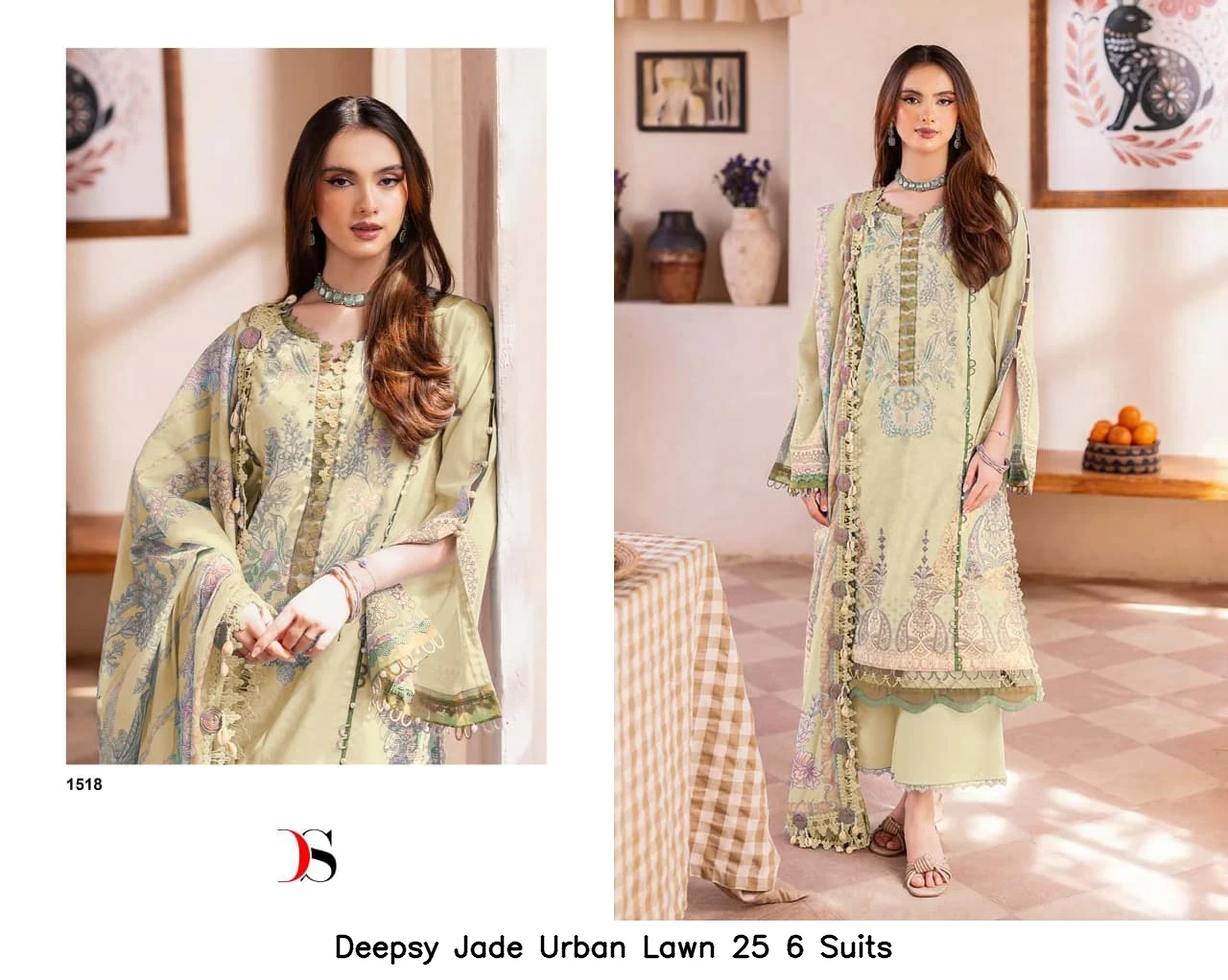 Deepsy Jade Urban Lawn 25 6 Suits - Chiffon Dupatta 4